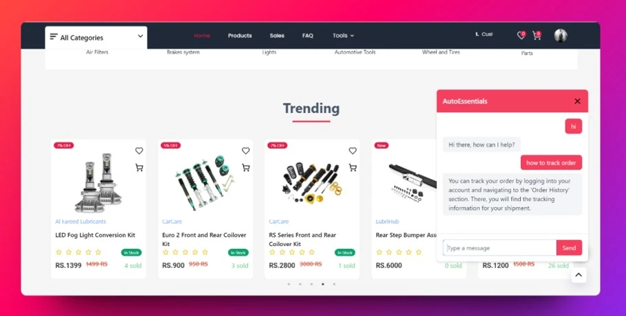AutoEssentials Product Filter View