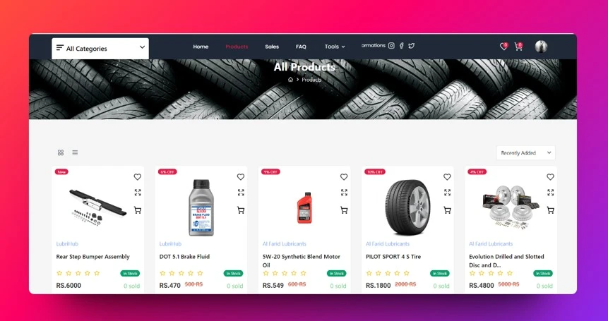 AutoEssentials Product Filter View