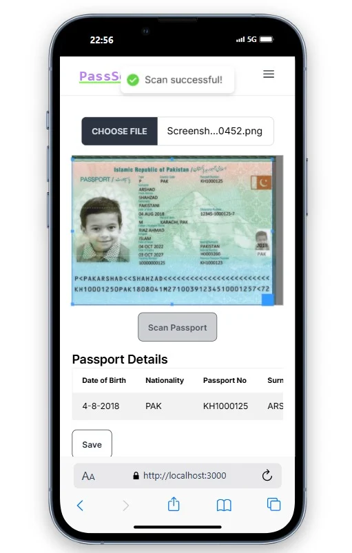 PassSense User Interface